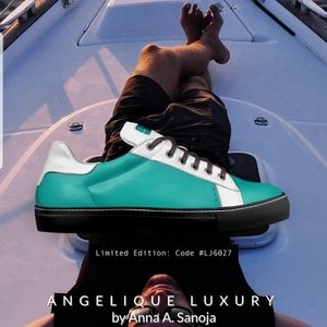 Luxury leather art deco style tennis shoes